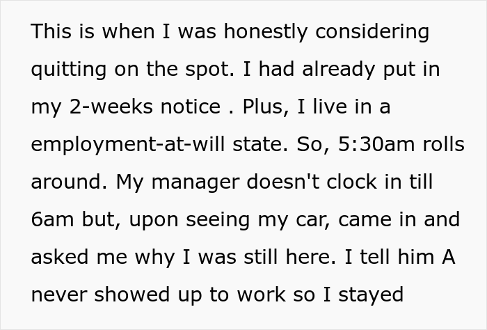 "I Was On The Verge Of Crying": Boss Tries To Get Back At This Employee For Giving In His 2-Week Notice, Makes Him Do A 16-Hour Shift "I Was On The Verge Of Crying": Boss Tries To Get Back At This Employee For Giving In His 2-Week Notice, Makes Him Do A 16-Hour Shift