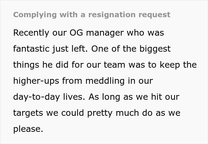 New Manager “Asks For The Resignation Of Anyone Who Doesn't Believe Her Way Will Work By 5 PM The Next Day”, Sales Rep Team Resigns On The Spot New Manager “Asks For The Resignation Of Anyone Who Doesn't Believe Her Way Will Work By 5 PM The Next Day”, Sales Rep Team Resigns On The Spot