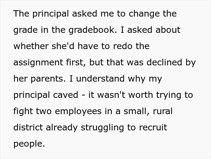 Principal Orders Teacher To Change Lazy Student's Grade Just Because Her Parents Work At School District, They Maliciously Comply Principal Orders Teacher To Change Lazy Student's Grade Just Because Her Parents Work At School District, They Maliciously Comply