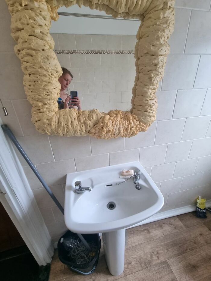 The Bathroom Mirror At A *end Of Tenancy Clean I Had * To Add, I Am Not The Landlord. Nor The Tenant. I'm Just Hired To Clean When They Leave