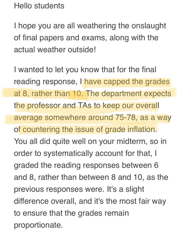 Shedding A Full 20% Of Everyone’s Grade Potential. This Is An Email A Professor Sent Out At My University