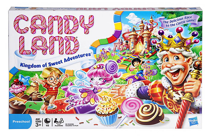 Candy Land board game box for kids featuring colorful characters and sweet-themed adventure for hours of fun.