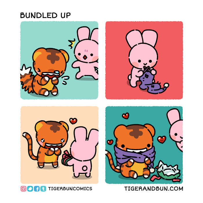 25 Adorable Comics I Created About A Tiger And A Bunny And Their Day-To-Day
