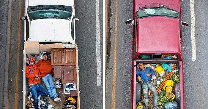 Photographer Takes Aerial Photos Of Daily Commuters Around Mexico In His Series “Carpoolers” (30 Pics)