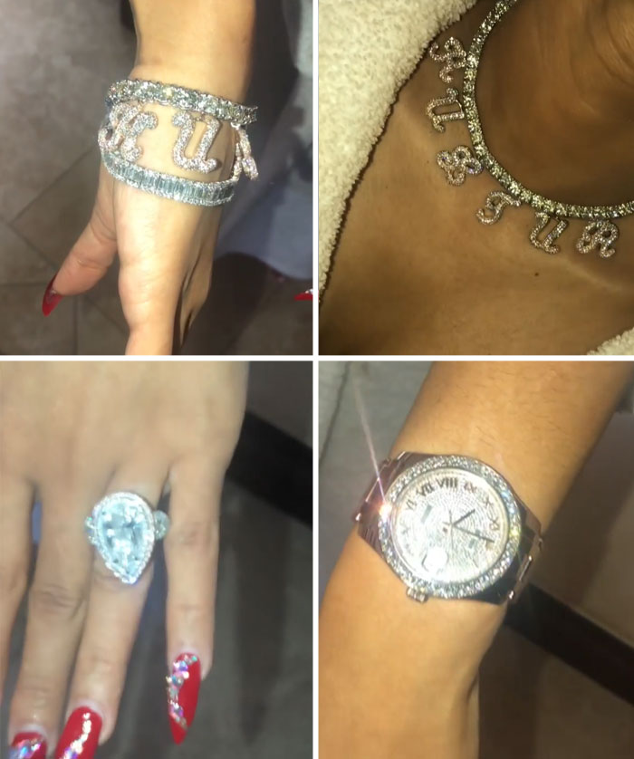 Rapper Cardi B's Birthday Gift From Husband Offset - A Luxurious Jewelry With Her Daughter’s Name Written Out In Diamonds