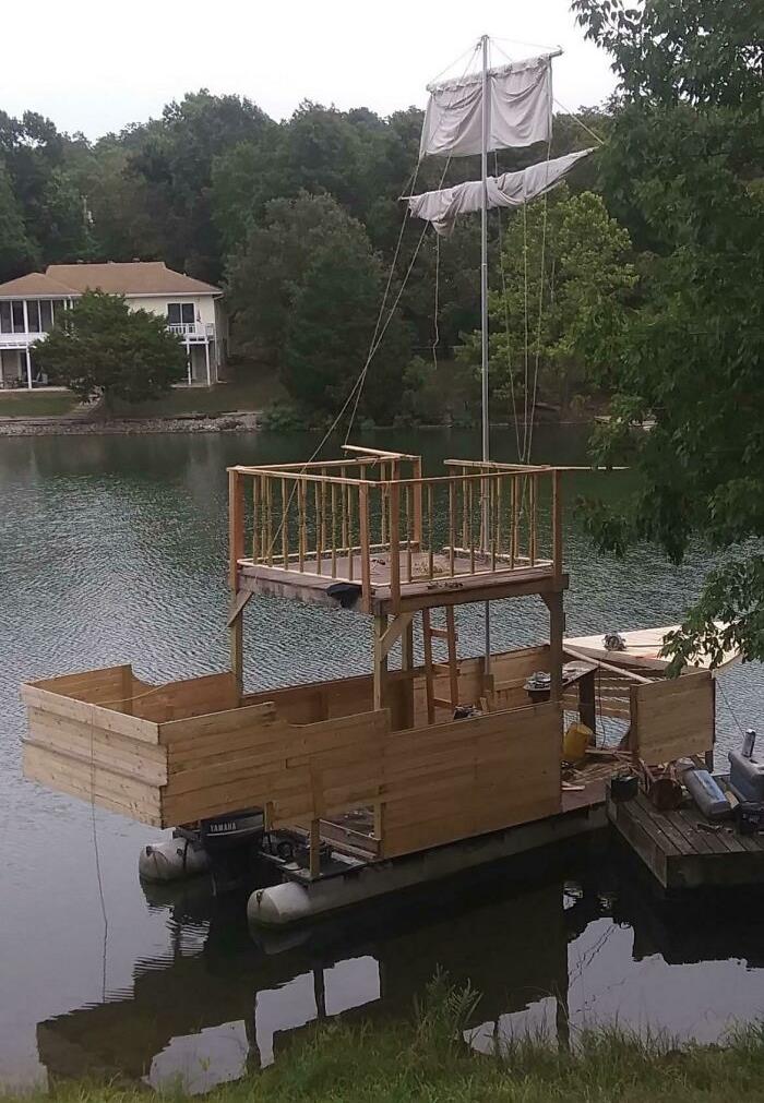 Ahoy! I Humbly Submit A Photo From My Redneck Pirate Ship Build