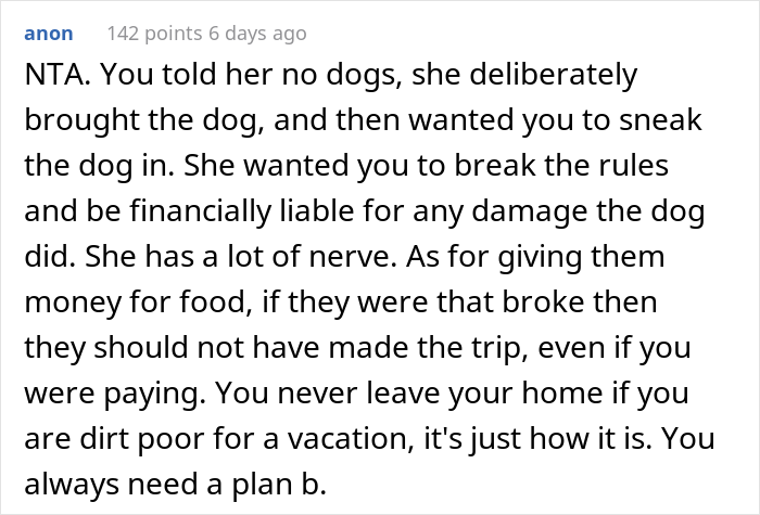 Woman Drops $4,000 For Pet-Free Family Vacation, SIL Tries To Sneak Her Dog Into Airbnb, Woman Cancels And Leaves SIL Stranded Woman Drops $4,000 For Pet-Free Family Vacation, SIL Tries To Sneak Her Dog Into Airbnb, Woman Cancels And Leaves SIL Stranded