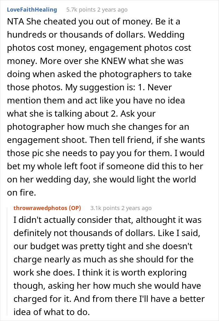 Bride Considers Deleting Her Friend's Engagement Photos, The Internet Supports Her Bride Considers Deleting Her Friend's Engagement Photos, The Internet Supports Her