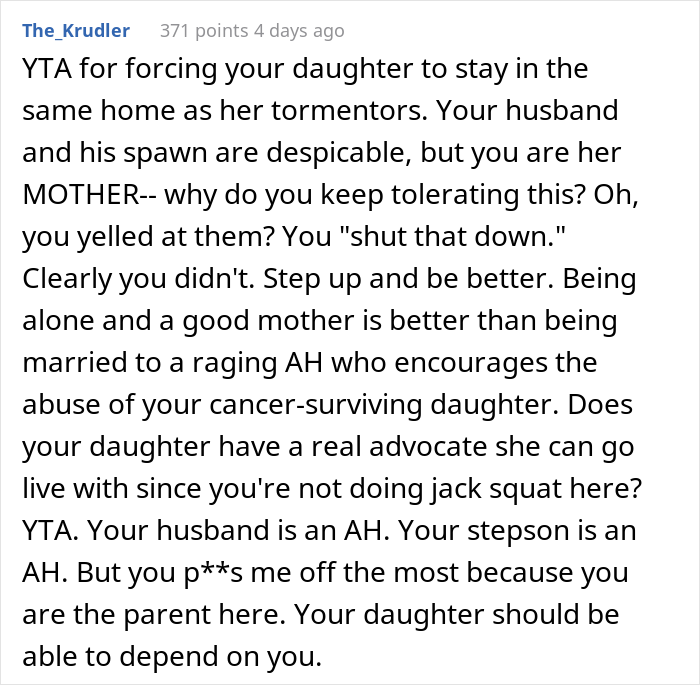 Mom Asks The Internet If She's A Jerk For Abandoning Stepson And Husband At His Sister's Wedding After Stepson Pulls A Cruel Prank On Cancer Survivor Daughter Mom Asks The Internet If She's A Jerk For Abandoning Stepson And Husband At His Sister's Wedding After Stepson Pulls A Cruel Prank On Cancer Survivor Daughter