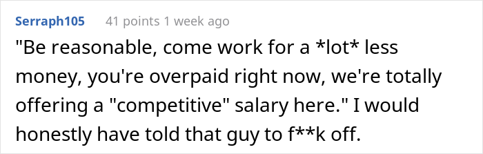 Guy Is Flabbergasted By This Recruiter's Audacity In Offering Him A Job For Half The Salary He Currently Earns