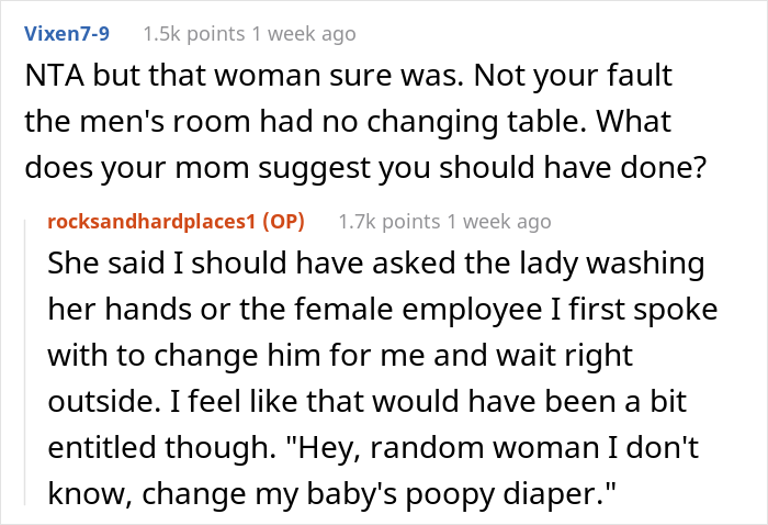 Dad Has To Change Son's Diaper In The Ladies’ Room And Gets Yelled At, Asks If He's The Jerk Dad Has To Change Son's Diaper In The Ladies’ Room And Gets Yelled At, Asks If He's The Jerk