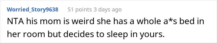 Mother-In-Law Wants To Sleep In Couple's Bed, Can't Take 'No' For An Answer And Starts Marital Drama Mother-In-Law Wants To Sleep In Couple's Bed, Can't Take 'No' For An Answer And Starts Marital Drama