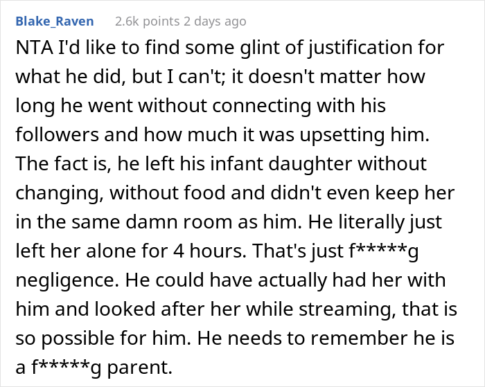Family Drama Ensues After Wife Comes Home To Find 7-Month-Old Daughter Hungry And With A Full Diaper While Husband Is "Live Streaming" In Another Room Family Drama Ensues After Wife Comes Home To Find 7-Month-Old Daughter Hungry And With A Full Diaper While Husband Is "Live Streaming" In Another Room