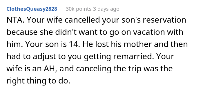 Woman Secretly Cancels Family Trip For One Stepson, Gets Mad When The Dad Calls Off Vacation For The Whole Family