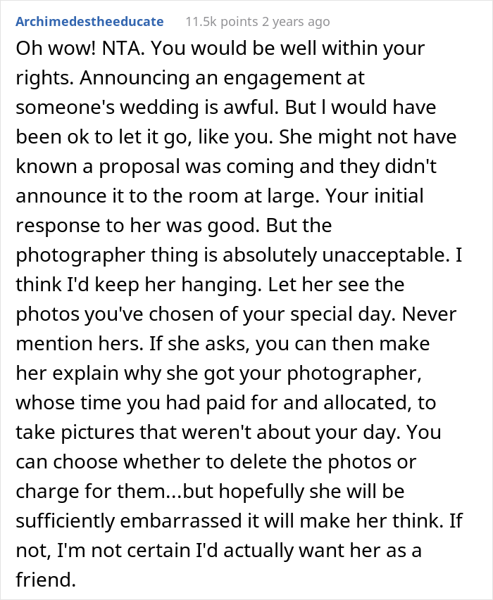 Bride Considers Deleting Her Friend's Engagement Photos, The Internet Supports Her Bride Considers Deleting Her Friend's Engagement Photos, The Internet Supports Her