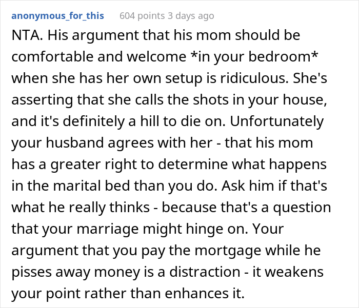Mother-In-Law Wants To Sleep In Couple's Bed, Can't Take 'No' For An Answer And Starts Marital Drama Mother-In-Law Wants To Sleep In Couple's Bed, Can't Take 'No' For An Answer And Starts Marital Drama