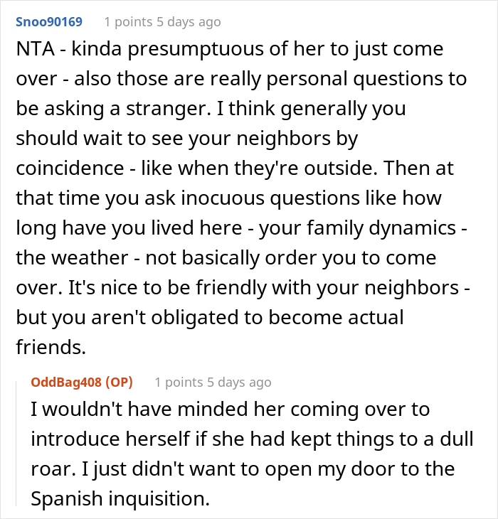"She Got Visibly Angry And Asked If My Husband Was As Big Of A Jerk As I Was": Woman Told New Neighbor She Doesn't Want To be Friends "She Got Visibly Angry And Asked If My Husband Was As Big Of A Jerk As I Was": Woman Told New Neighbor She Doesn't Want To be Friends