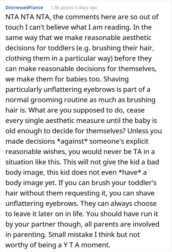 “Am I The Jerk For Shaving My Baby’s Unibrow?”
