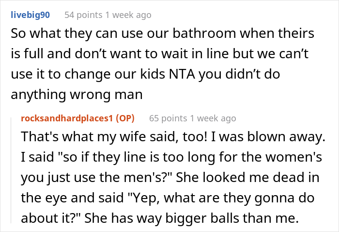 Dad Has To Change Son's Diaper In The Ladies’ Room And Gets Yelled At, Asks If He's The Jerk Dad Has To Change Son's Diaper In The Ladies’ Room And Gets Yelled At, Asks If He's The Jerk