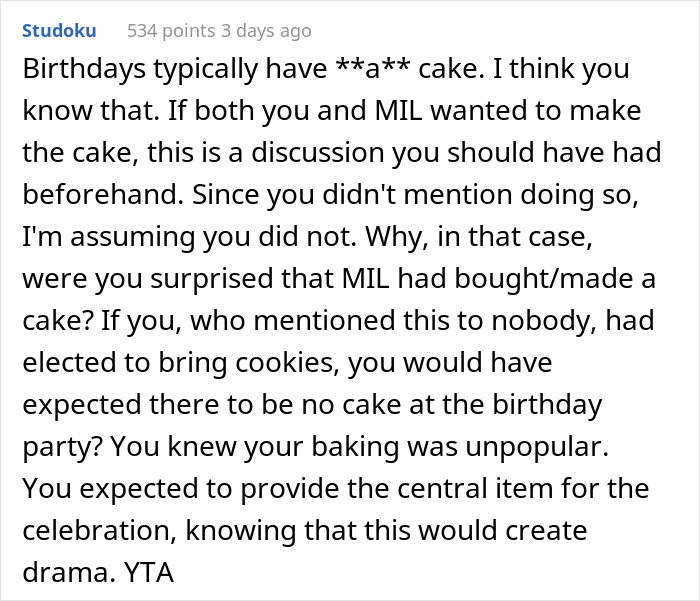 Woman Asks Folks Online If She’s A Jerk For Taking The Cake She Baked For Her Fiance And Leaving His B-Day Party After His Mom Stole Her Thunder Woman Asks Folks Online If She’s A Jerk For Taking The Cake She Baked For Her Fiance And Leaving His B-Day Party After His Mom Stole Her Thunder