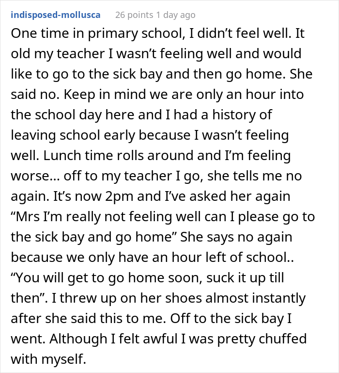 Mom Is Tired Of Calls From School Demanding She Bring Her Daughter To Class Because They Don't Believe She's Actually Sick, So She Maliciously Complies Mom Is Tired Of Calls From School Demanding She Bring Her Daughter To Class Because They Don't Believe She's Actually Sick, So She Maliciously Complies