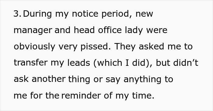 New Manager “Asks For The Resignation Of Anyone Who Doesn't Believe Her Way Will Work By 5 PM The Next Day”, Sales Rep Team Resigns On The Spot New Manager “Asks For The Resignation Of Anyone Who Doesn't Believe Her Way Will Work By 5 PM The Next Day”, Sales Rep Team Resigns On The Spot