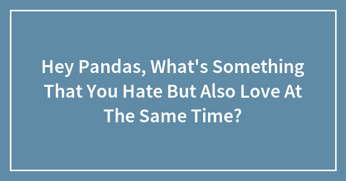 Hey Pandas, What’s Something That You Hate But Also Love At The Same Time? (Closed)