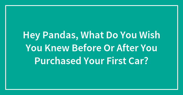 Hey Pandas, What Do You Wish You Knew Before Or After You Purchased Your First Car? (Closed)