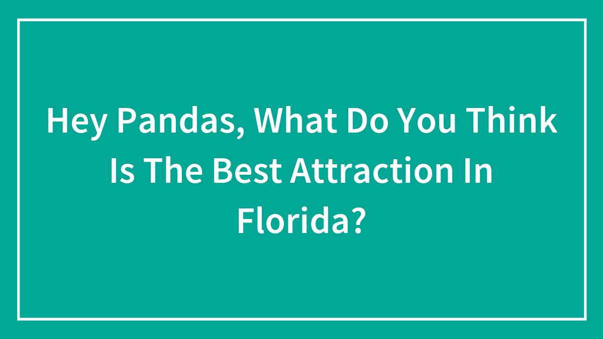 Hey Pandas, What Do You Think Is The Best Attraction In Florida?
