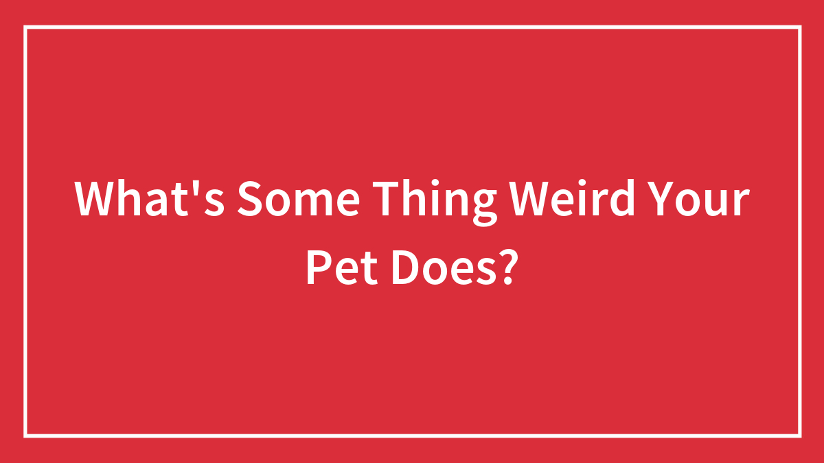 What’s Some Thing Weird Your Pet Does?