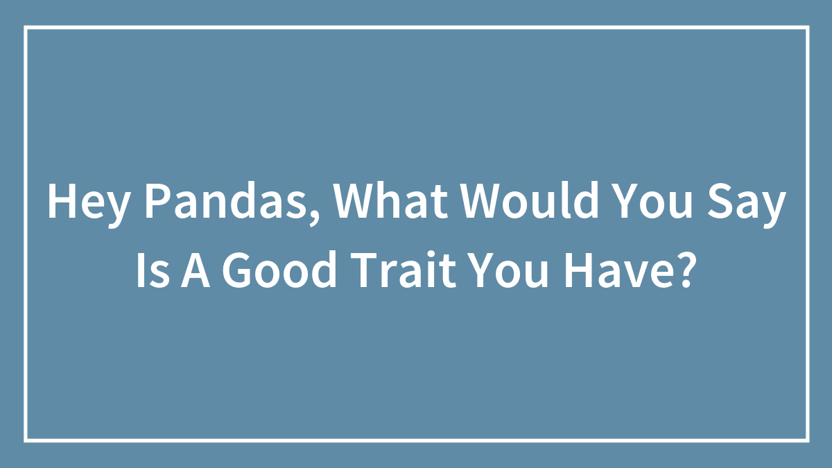 Hey Pandas, What Would You Say Is A Good Trait You Have?