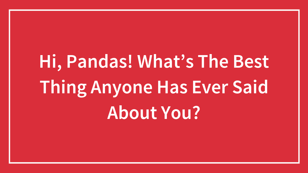 Hi, Pandas! What’s The Best Thing Anyone Has Ever Said About You?