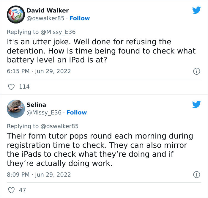 “Has Anyone Heard Of Such Nonsense?”: Mum Is Left Dumbstruck After Daughter Gets Detention Because Her iPad Was On 93% Battery “Has Anyone Heard Of Such Nonsense?”: Mum Is Left Dumbstruck After Daughter Gets Detention Because Her iPad Was On 93% Battery