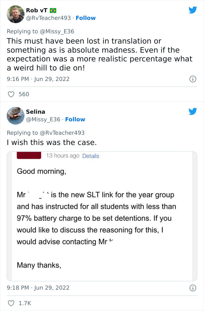 “Has Anyone Heard Of Such Nonsense?”: Mum Is Left Dumbstruck After Daughter Gets Detention Because Her iPad Was On 93% Battery “Has Anyone Heard Of Such Nonsense?”: Mum Is Left Dumbstruck After Daughter Gets Detention Because Her iPad Was On 93% Battery