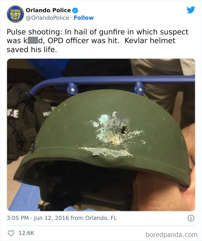 Kevlar Helmet Of An Orlando Police Officer Who Was Hit In Today's Shooting