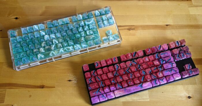 I Spent 3 Months Learning And Creating Some Keycap Sets Out Of Resin, Acrylic Paint, Ink, And Mica Powder (4 Pics)