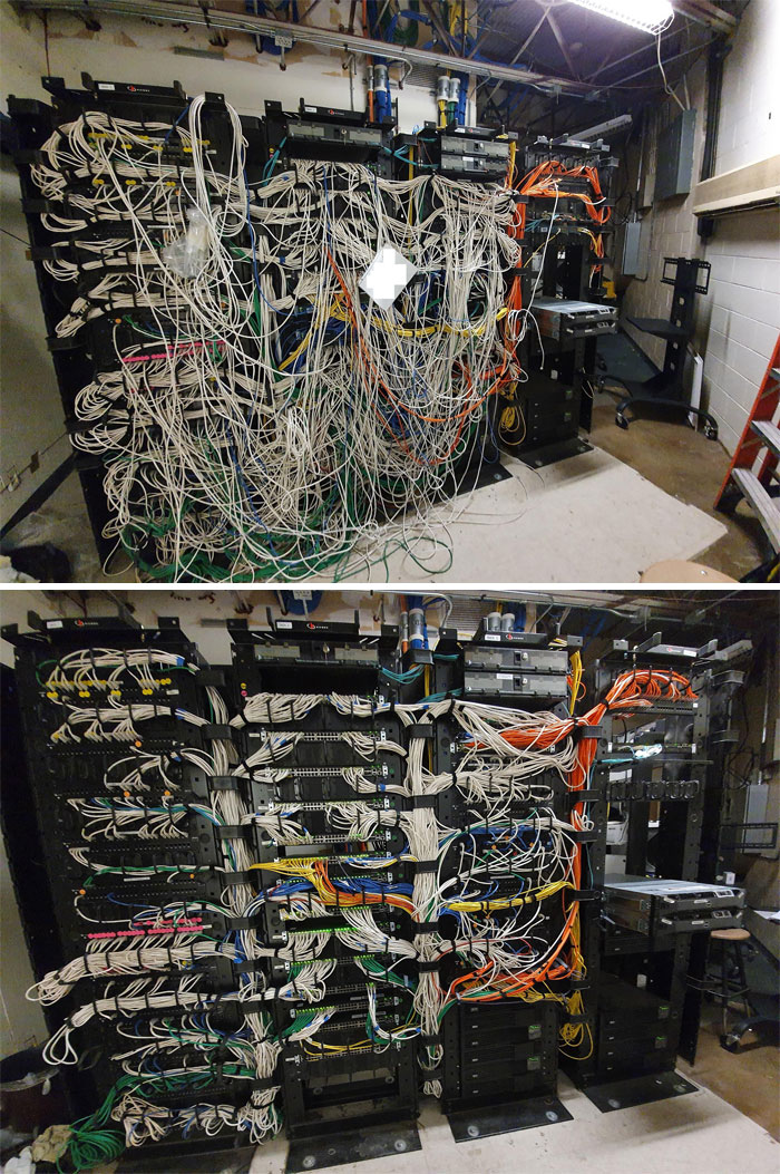 Antes y después de la renovación de la red de un distrito escolar