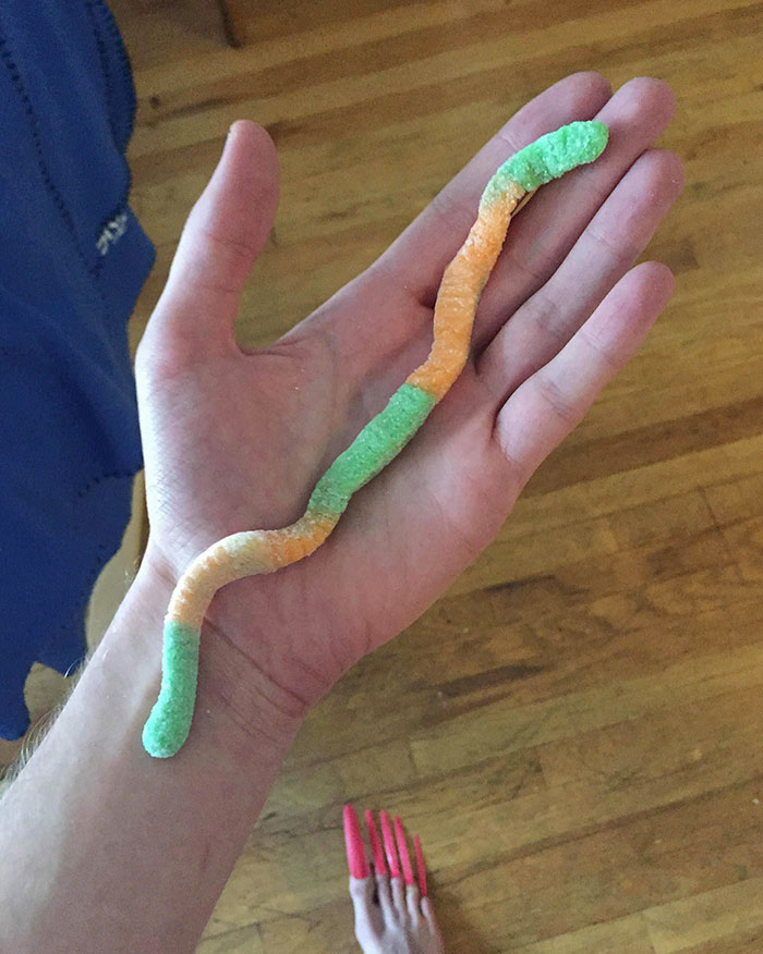 When You're Munching Gummy Worms But Are Also Transforming Into A Werewolf