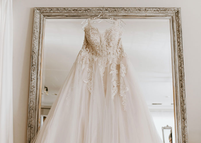 Bride Wanted To Wear Her Mom's Wedding Gown To Her Own Wedding, Bridesmaid "Accidentally" Spilled Wine On It Bride Wanted To Wear Her Mom's Wedding Gown To Her Own Wedding, Bridesmaid "Accidentally" Spilled Wine On It