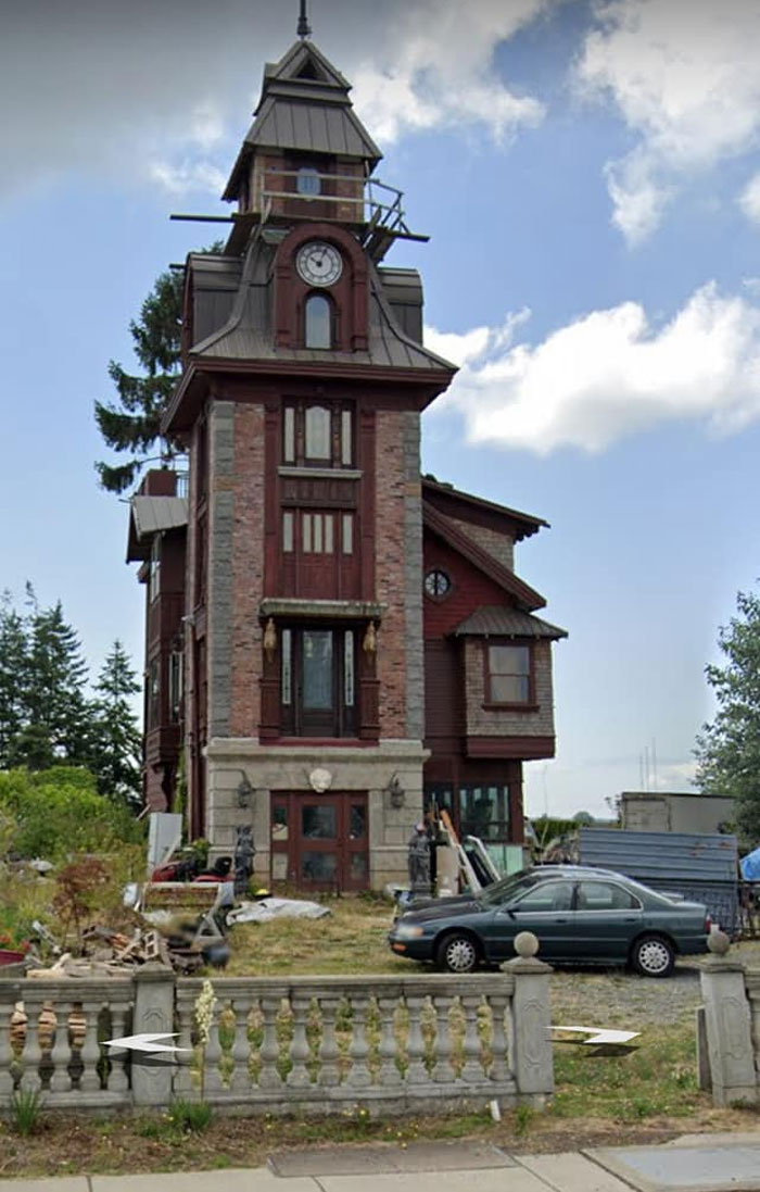 There's Very Strange House In Ferndale, Washington Just Off Main St. That Runs Right Thru Town. I've Warched This House Morph Strangely Thru The Years...always Wondered What The Back Story Was/Is...notice The Creepy Face In The Window Just Under The Clock On The Last Pic...what Is Going On With This Place?