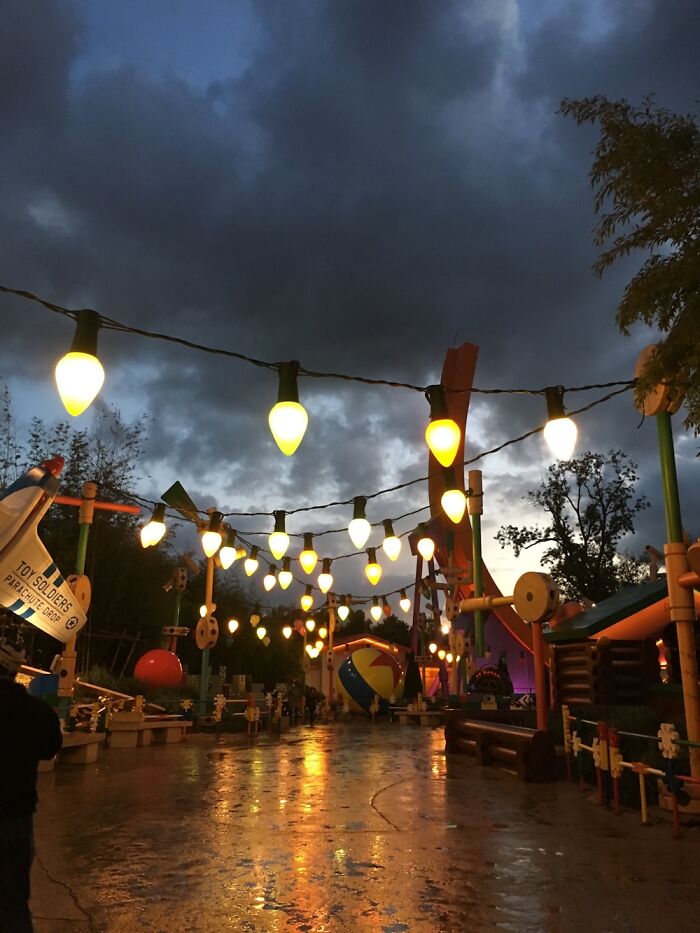 The Darkening Sky At Disney Lane Paris. Not A Single Filter Used Just Taken On An iPhone