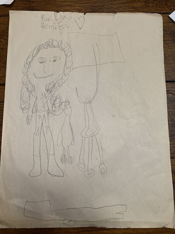 A Picture I Drew When I Was 4 After Going Duck Hunting With My Dad For The First Time