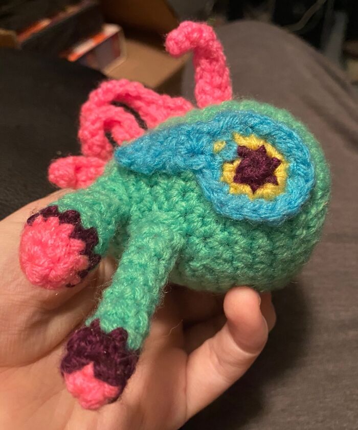 A Friend In Ky & I Were Heavily Into World Of Warcraft So She Crocheted Me This; Murloc Holmes