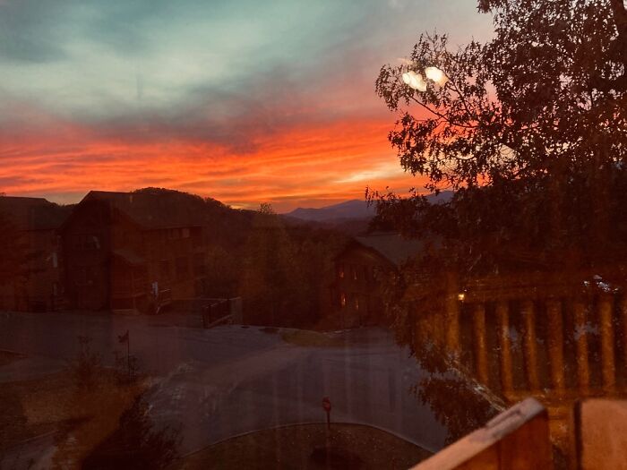 Sunset Over The Smoky Mountains,gatlinburg, Tennessee, USA. I Took This Picture From Our Cabin