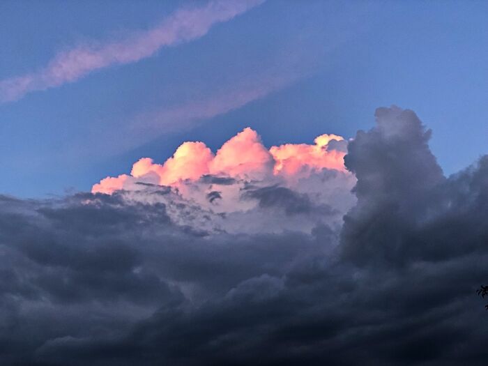 Last Of The Sunset As Reflected Into The Clouds, Here In The Pacific Nw