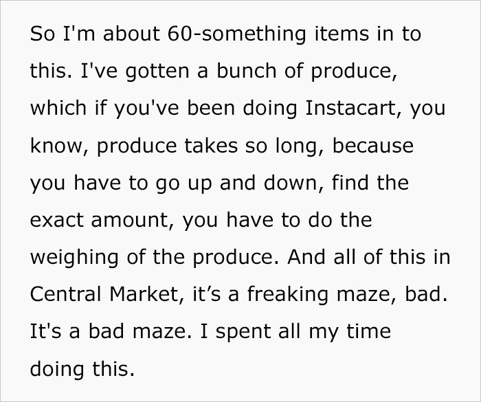 Woman Is Livid After Her 125-Item Instacart Order Is Canceled In The Middle Of Shopping, Takes It To TikTok And Goes Viral With Nearly 360K Views Woman Is Livid After Her 125-Item Instacart Order Is Canceled In The Middle Of Shopping, Takes It To TikTok And Goes Viral With Nearly 360K Views