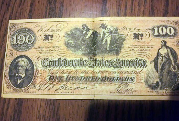  Encontré este billete confederado en el desván de mi tío