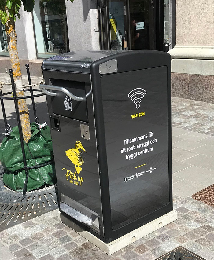 En Suecia tenemos papeleras con wifi