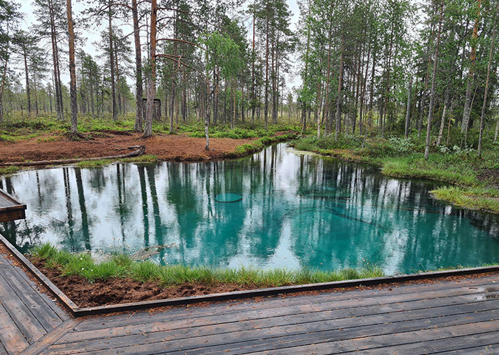 Grodkällan Lake In The Middle Of The Forest In Northern Sweden