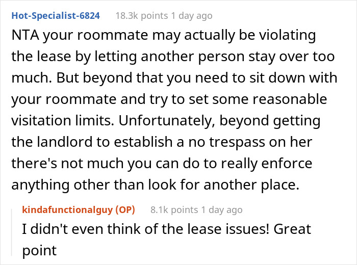 Drama Ensues After This Guy Tells Roommate His Entitled Girlfriend Can't Stay Over Anymore Drama Ensues After This Guy Tells Roommate His Entitled Girlfriend Can't Stay Over Anymore